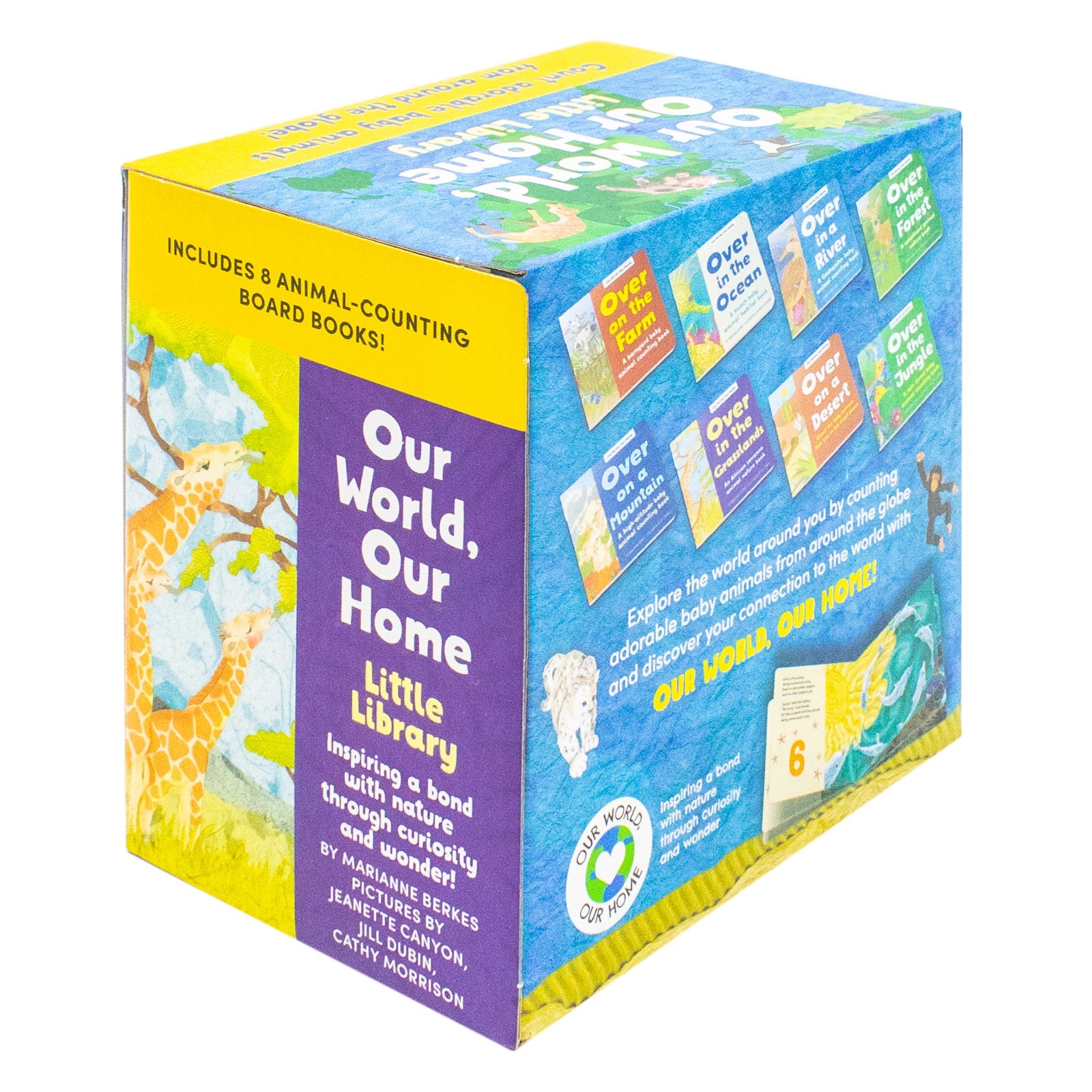 Our World Our Home Little Library 8 Board Book Collection Set by Marianne Berkes (Over on the Farm, in the Ocean, in a River, in the Forest, on a Mountain, in the Grasslands, on a Desert & in the Jungle)