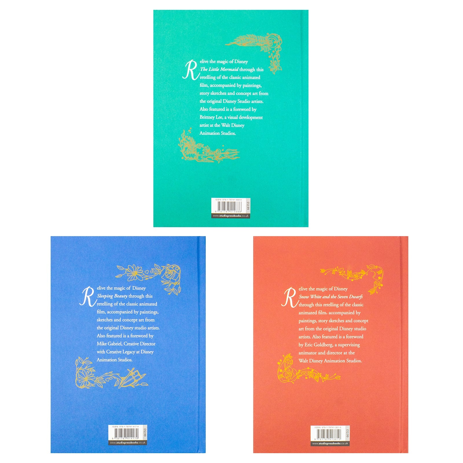 Disney Animated Classics 3 Books Collection Set (Disney The Little Mermaid, Disney Sleeping Beauty, Disney Snow White And The Seven Dwarfs) | Hardcover