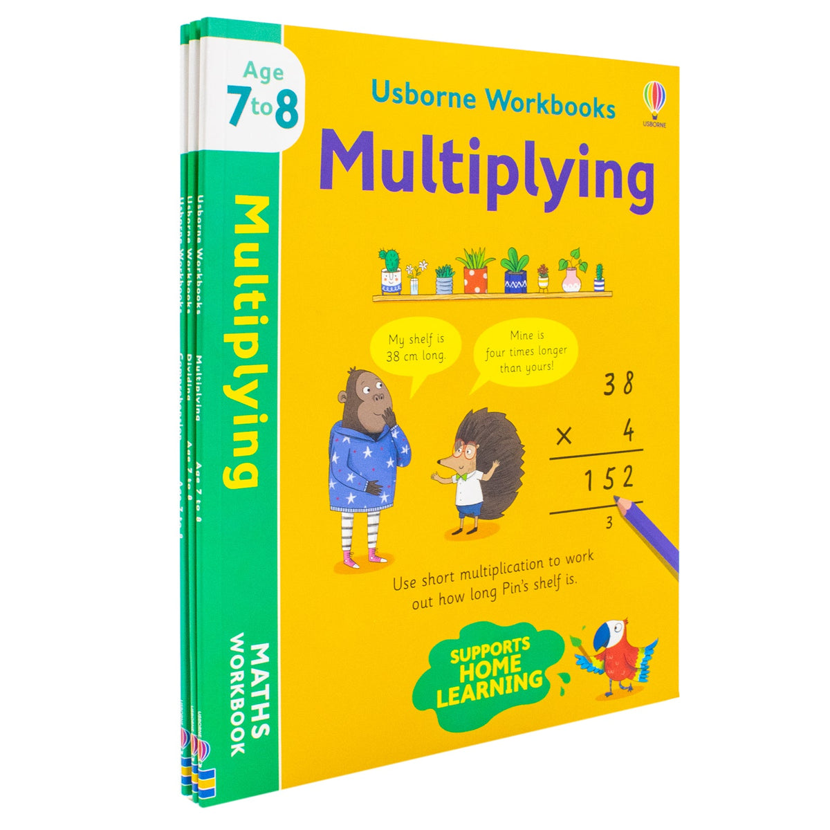 Usborne Workbooks Home Learning Age 7-8 Collection 3 Books Set (Multiplying, Dividing, Comprehension)