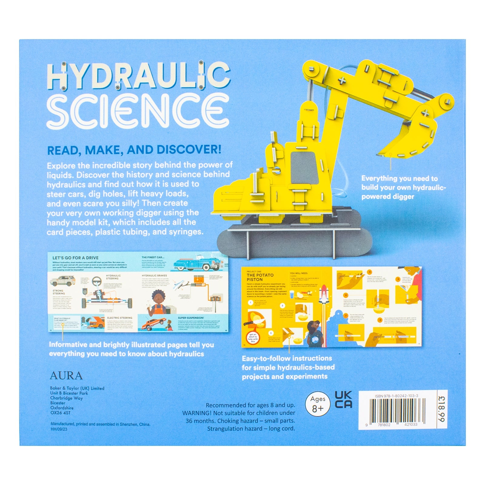 Hydraulic Magnetic Science Kit and Learn About Liquid Forces | Build, Experiment & Discover the Power of Hydraulics | STEM Learning Set for Kids