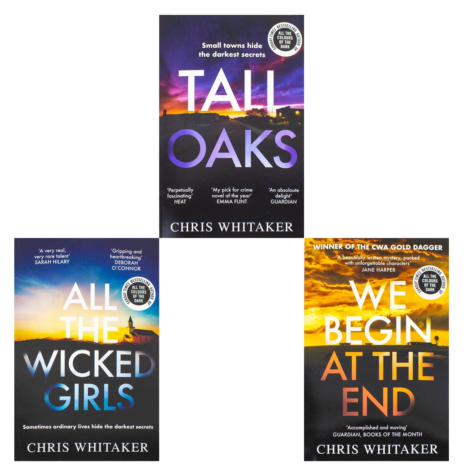 Chris Whitaker 3-Book Set – We Begin at the End, Tall Oaks, All The Wicked Girls |Thriller, Mystery, Drama Fiction Collection for Ages 12+