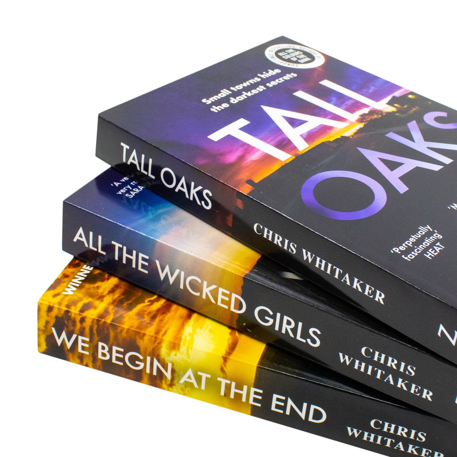 Chris Whitaker 3-Book Set – We Begin at the End, Tall Oaks, All The Wicked Girls |Thriller, Mystery, Drama Fiction Collection for Ages 12+