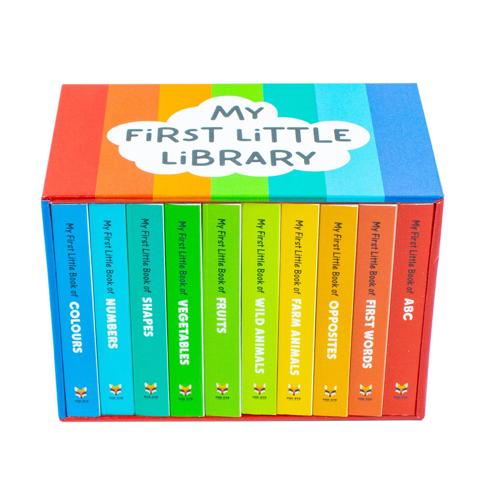 My First Little Library – 10 Board Books Set Collection | Early Learning for Babies & Toddlers (ABC, Numbers, Shapes, Colors, Animals & More)