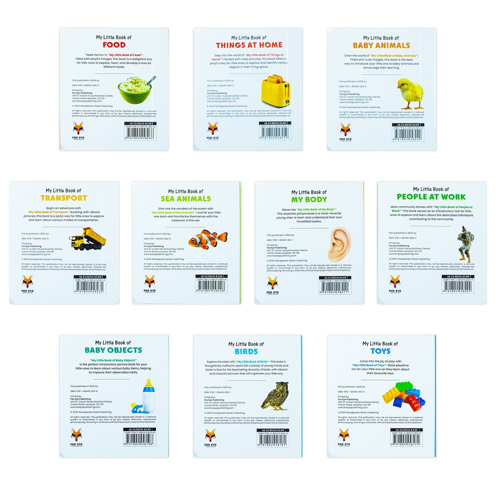 My Little Library – 10-Book Set Collection | Early Learning Board Books for Babies & Toddlers (Animals, Transport, Food, Toys, People & More)