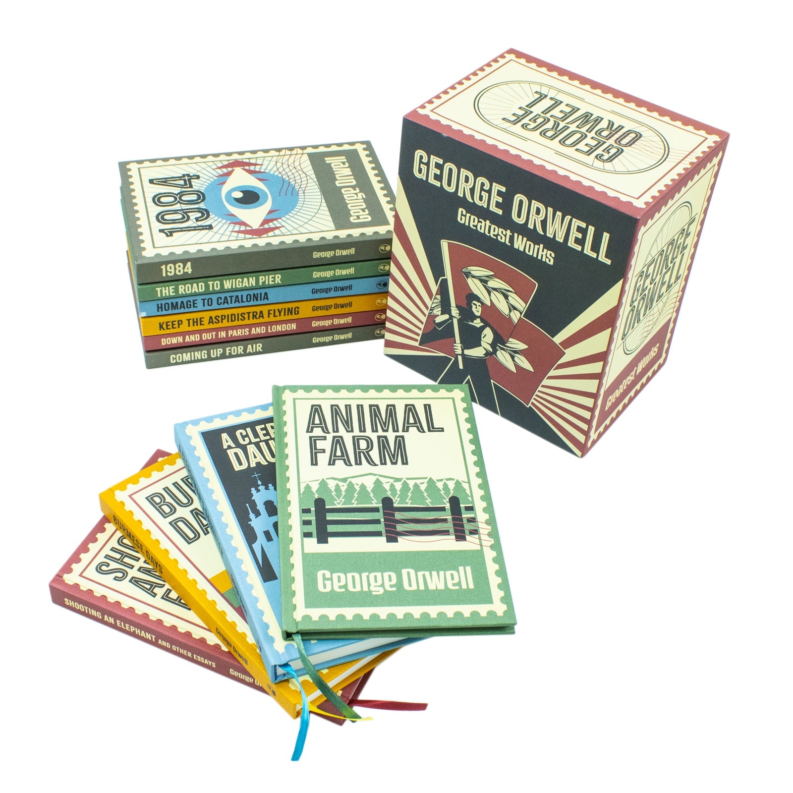 The Greatest Works Of George Orwell 10 Books Hardback Collection (1984, Animal Farm, The Road To Wigan Pier, Homage To Catalonia, Keep The Aspidistra Flying, Down And Out In Paris And London