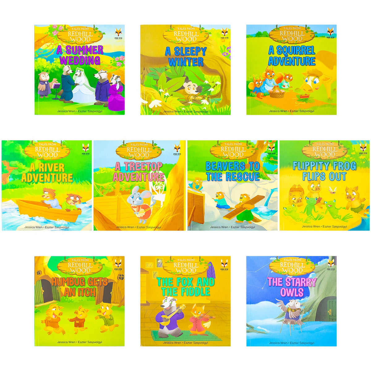 Tales from Redhill Wood 10 Books Collection Set by Jessica Wren: A Summer Wedding, A Sleepy Winter, A Squirrel Adventure, A River Adventure, A Treetop Adventure and More