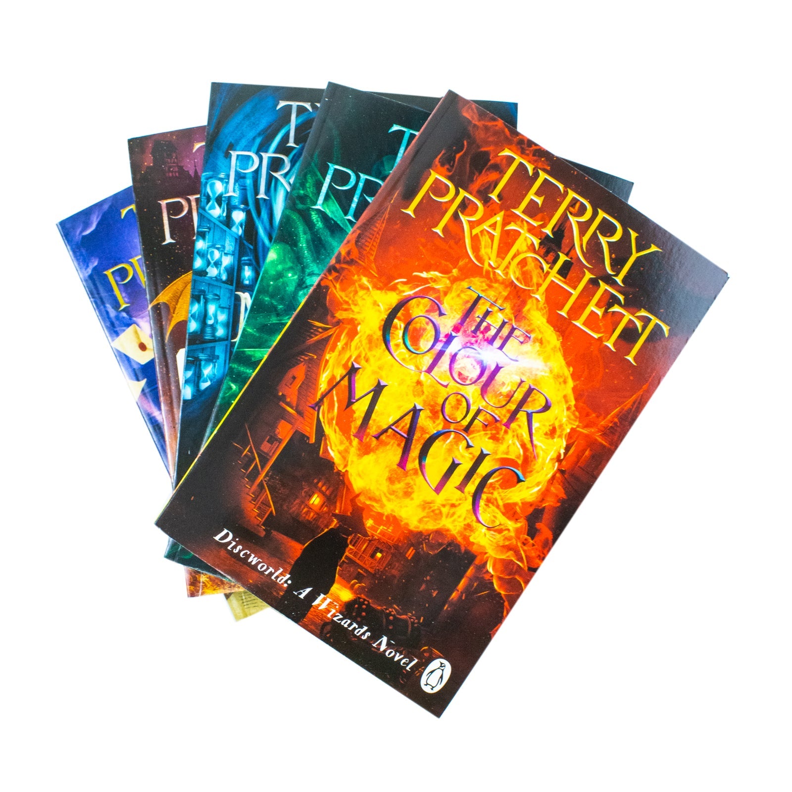 Terry Pratchett Discworld Novels 5-Book Collection Box Set: The Colour of Magic, Equal Rites, Mort, Guards! Guards! Going Postal – Fantasy Book Series