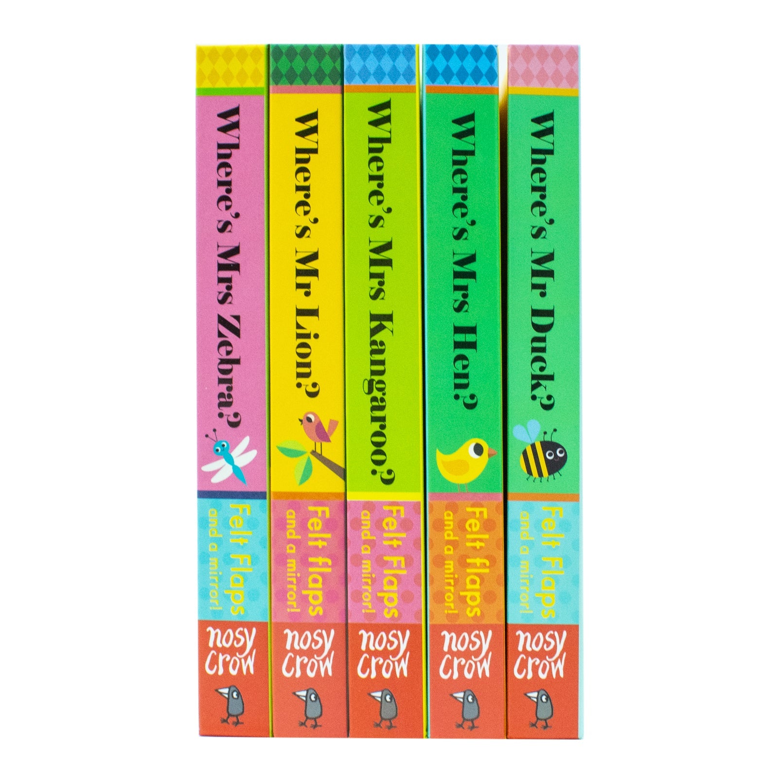 Felt Flaps and a Mirror Where's Series 5-Book Collection by Ingela P Arrhenius| Interactive Board Books for Kids| Fun Animal Stories & Preschool Books