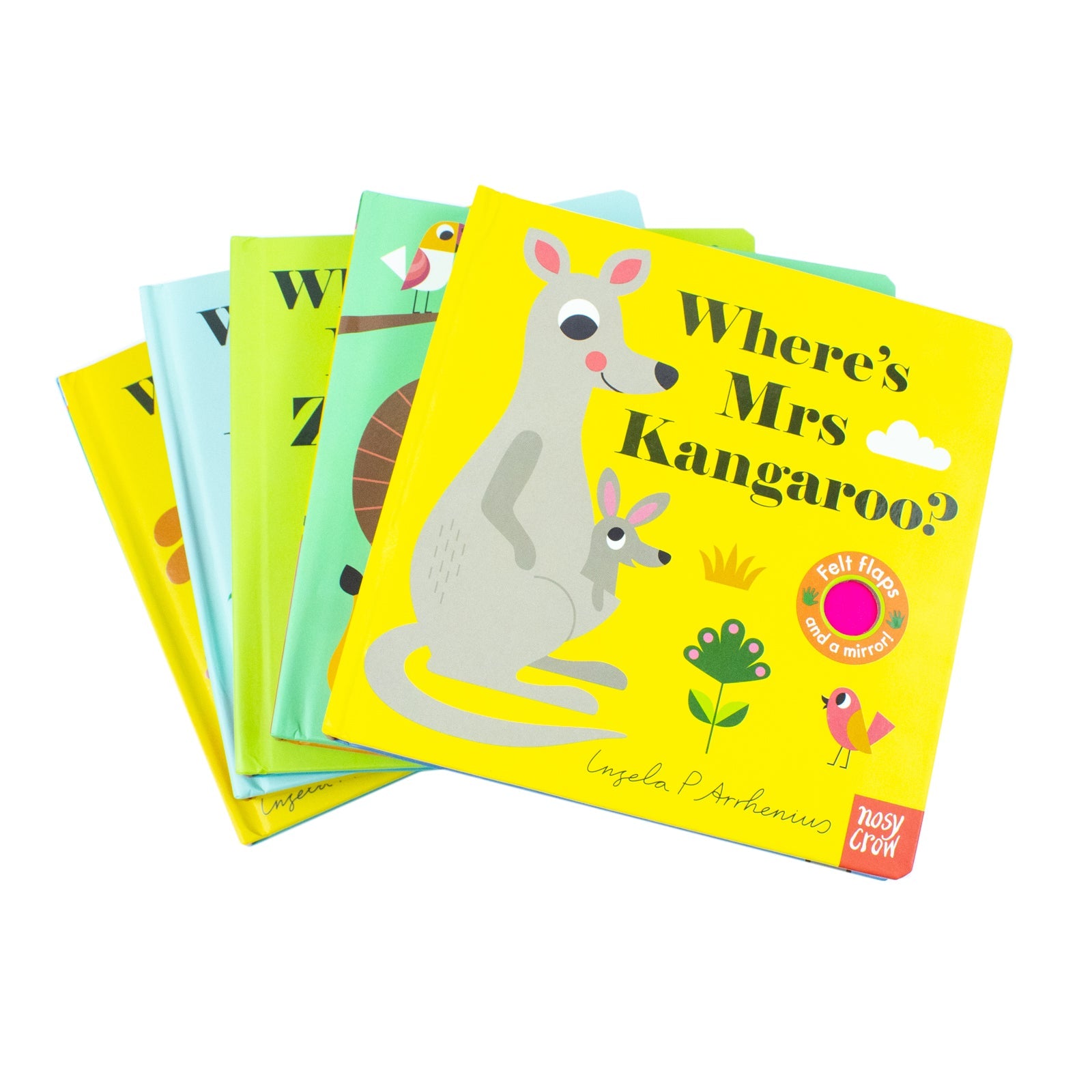 Felt Flaps and a Mirror Where's Series 5-Book Collection by Ingela P Arrhenius| Interactive Board Books for Kids| Fun Animal Stories & Preschool Books