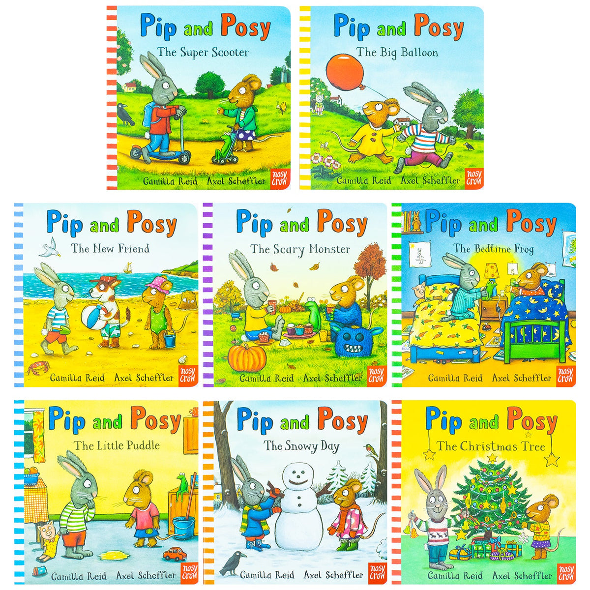 Pip and Posy's Box Set of 8 Books to Treasure - Everyday Toddler Adventures and help children learn about the values of friendship and kindness| Board Books