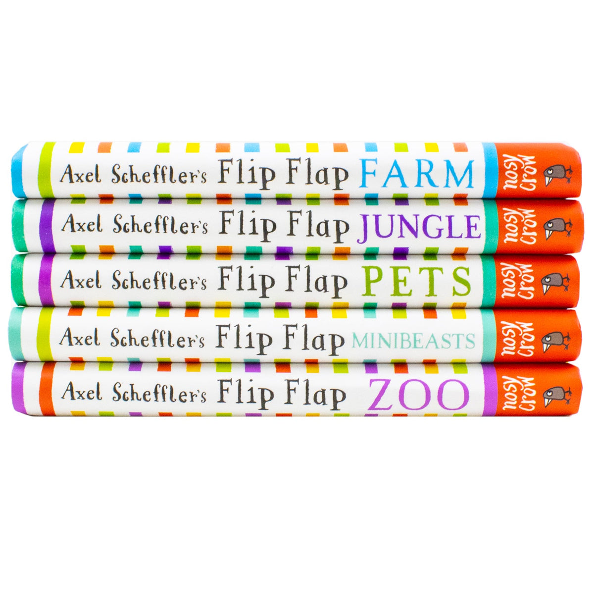 Axel Schefflers Flip Flap Series 5 Books Collection (1-5) (Farm, Jungle, Pets, Zoo, Minibeasts) | Hardback
