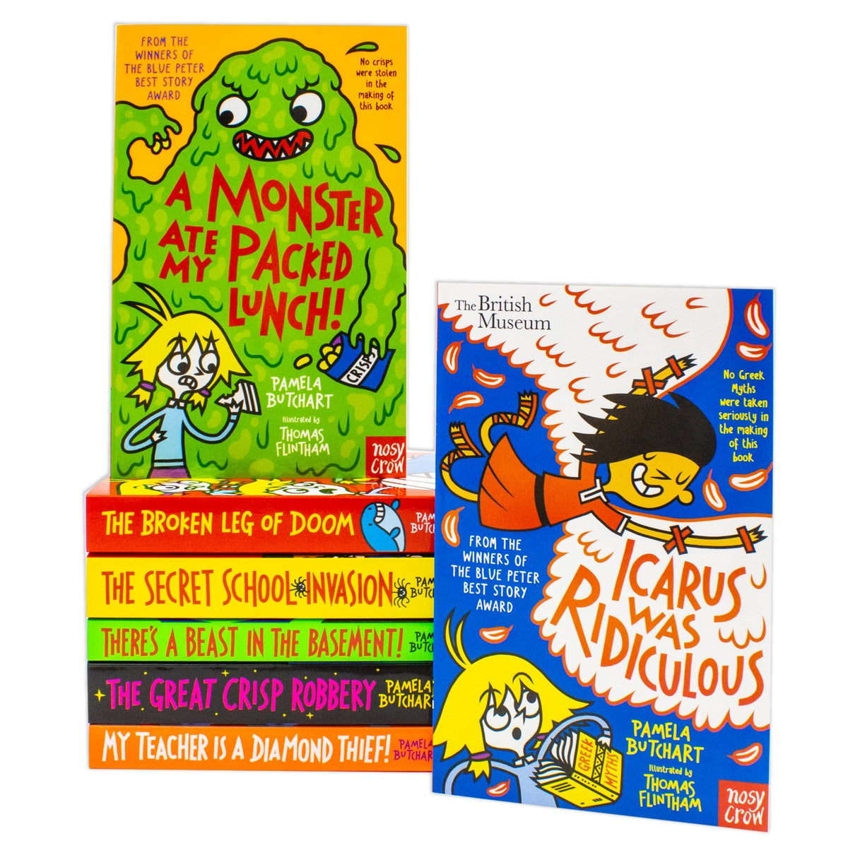 Izzy and Friends (Baby Aliens) Series Collection 9–15 Books Set by Pamela Butchart (Icarus Was Ridiculous, Broken Leg of Doom, A Monster Ate My Packed Lunch, Secret School Invasion, Great Crisp Robbery & More)