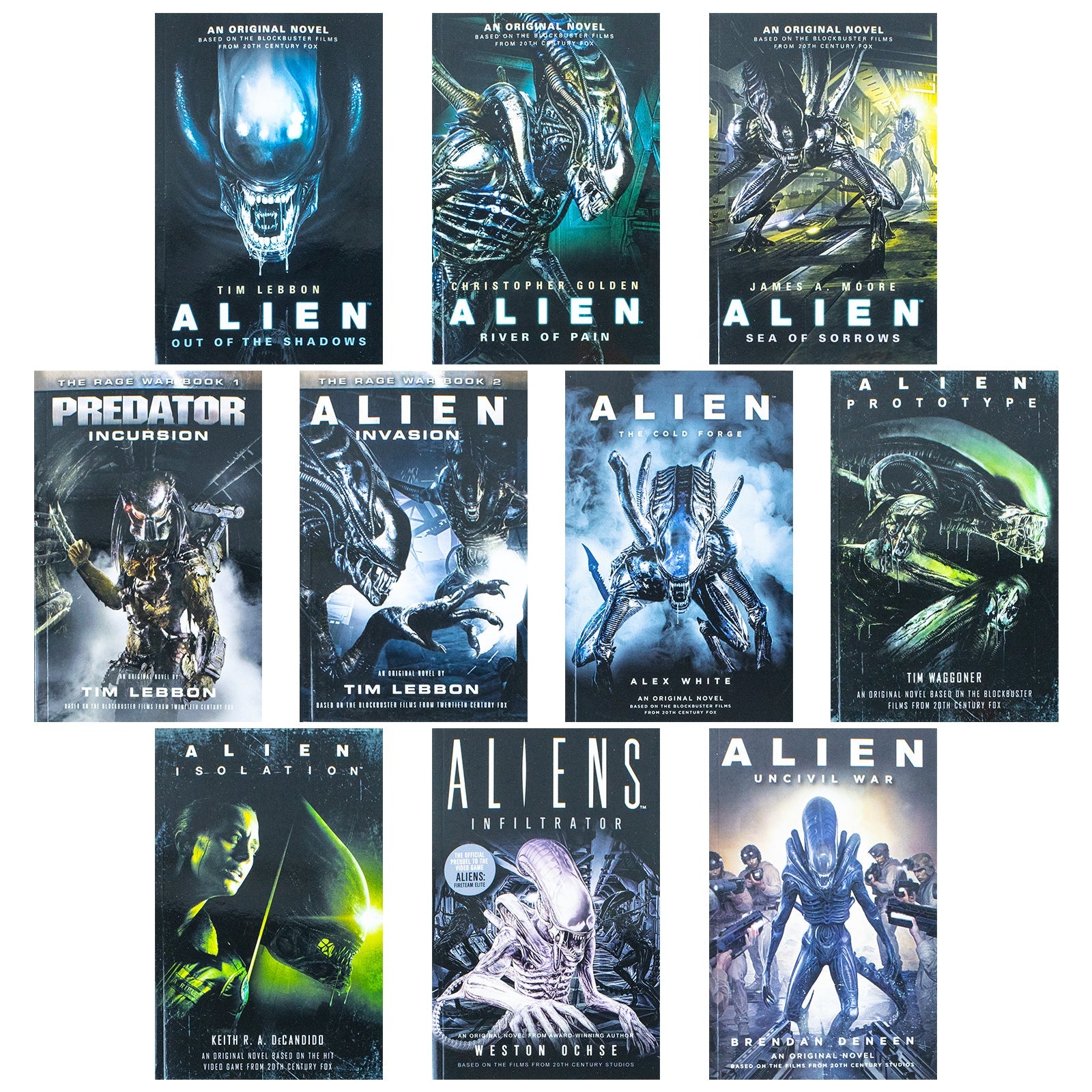 Alien Series 10 Books Collection Set by Tim Lebbon (Sea of Sorrows, River of Pain, Invasion, The Cold Forge, Prototype, Uncivil War and MORE!) | Paperback)