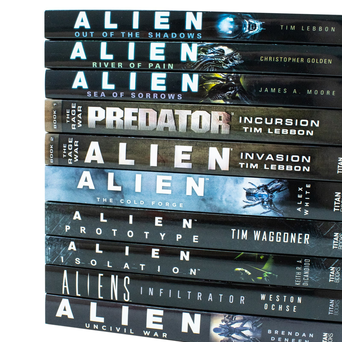Alien Series 10 Books Collection Set by Tim Lebbon (River of Pain, Sea of Sorrows, Isolation, Infiltrator, Prototype, Cult, Uncivil War, Enemy of My Enemy, The Cold Forge, Bug Hunt)