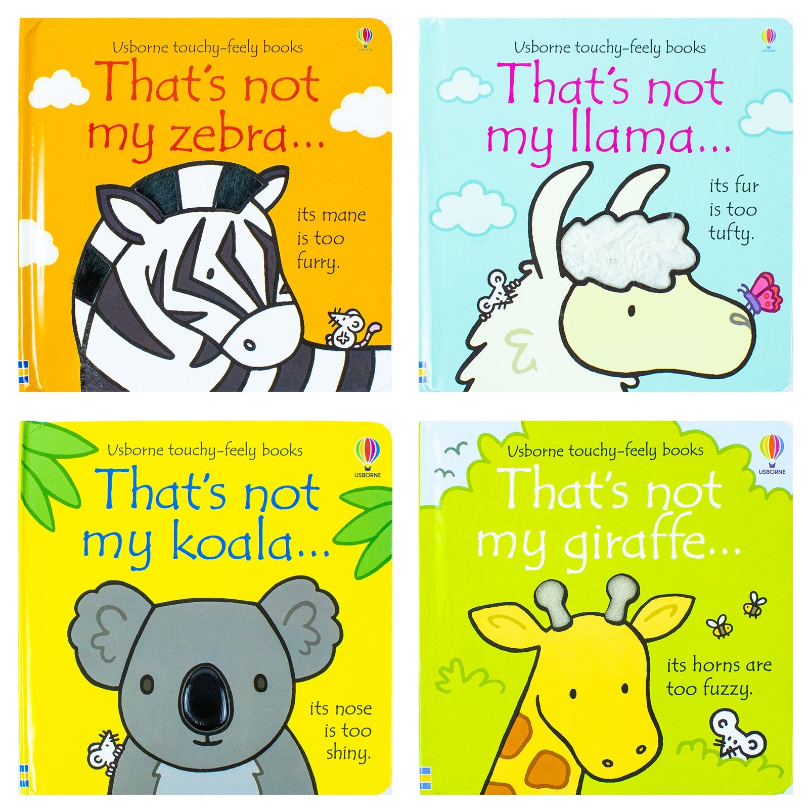 Usborne Touchy-Feely That's Not My Zoo 4 Books Collection: Zebra & Friends - Interactive Board Books for Kids, Toddlers, Early Learning & Sensory Fun