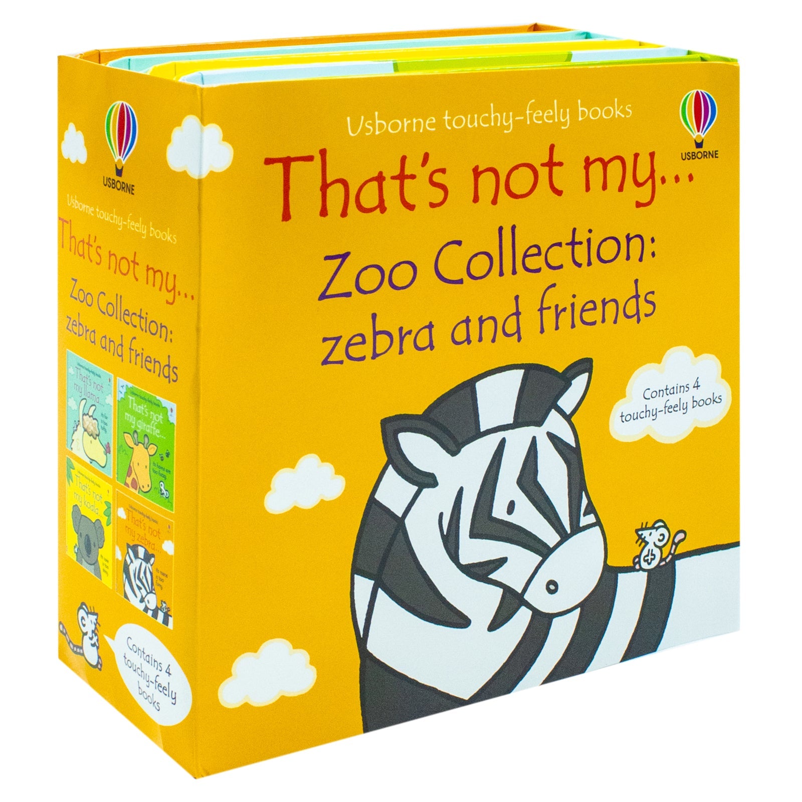 Usborne Touchy-Feely That's Not My Zoo 4 Books Collection: Zebra & Friends - Interactive Board Books for Kids, Toddlers, Early Learning & Sensory Fun