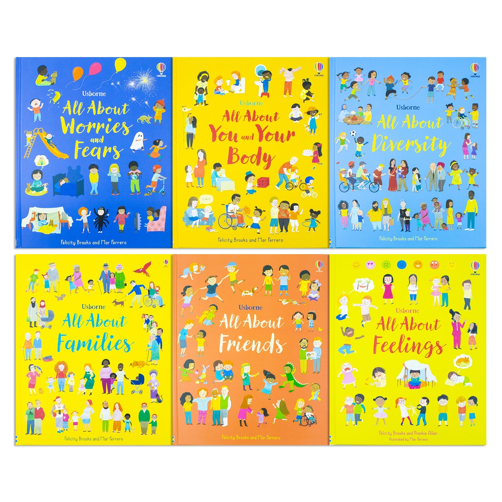 Usborne All About Feelings 6 Book Set by Felicity Brooks | Emotions, Families, Diversity, Friendship, Worries, Fears & Body Awareness for Children