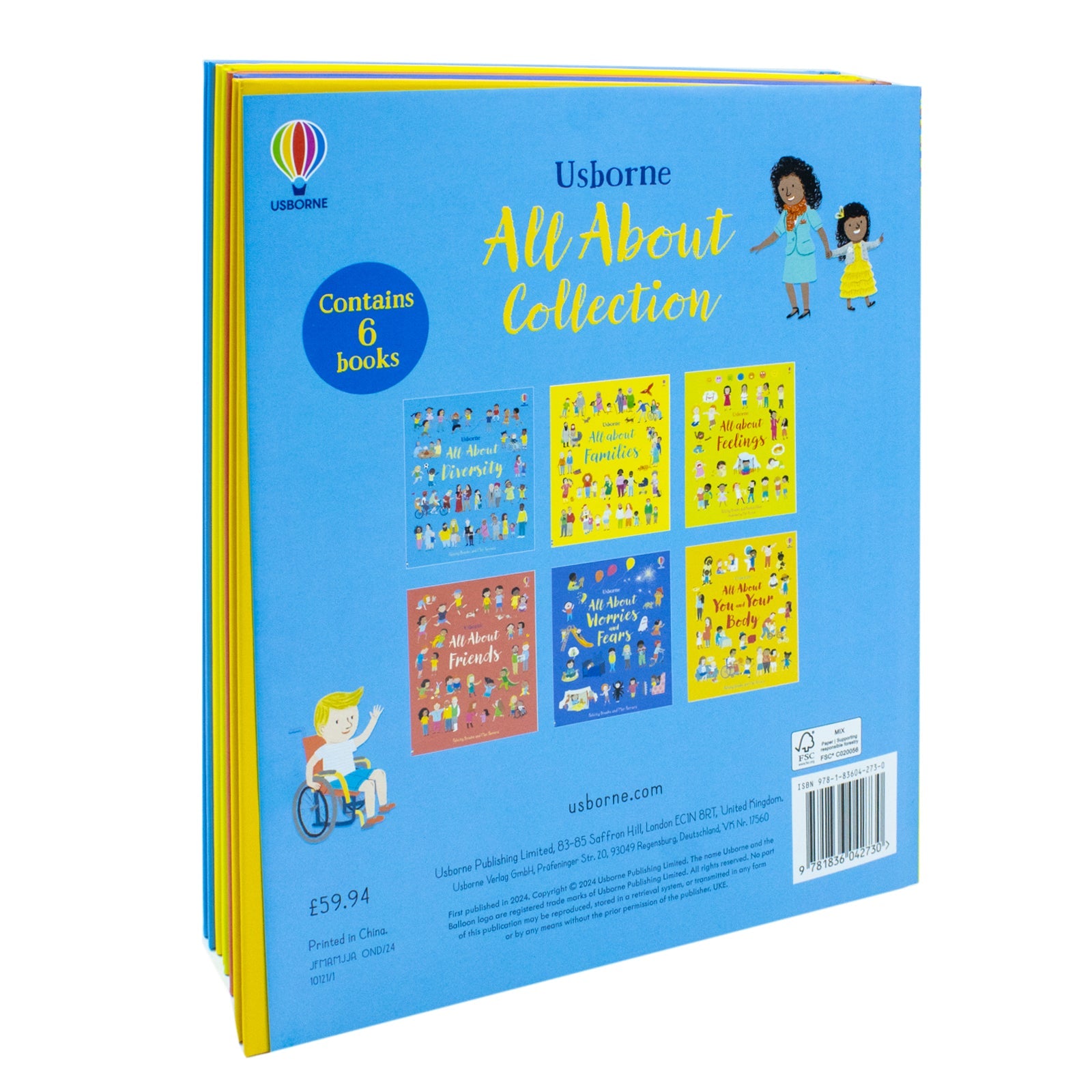 Usborne All About Feelings 6 Book Set by Felicity Brooks | Emotions, Families, Diversity, Friendship, Worries, Fears & Body Awareness for Children