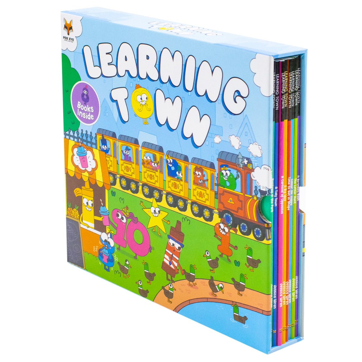 Learning Town 8 Books Collection Set By Jessica Wren (A Birthday Bash,The Letter Hunt,Colour Me Happy,Time To Get In Space And More)