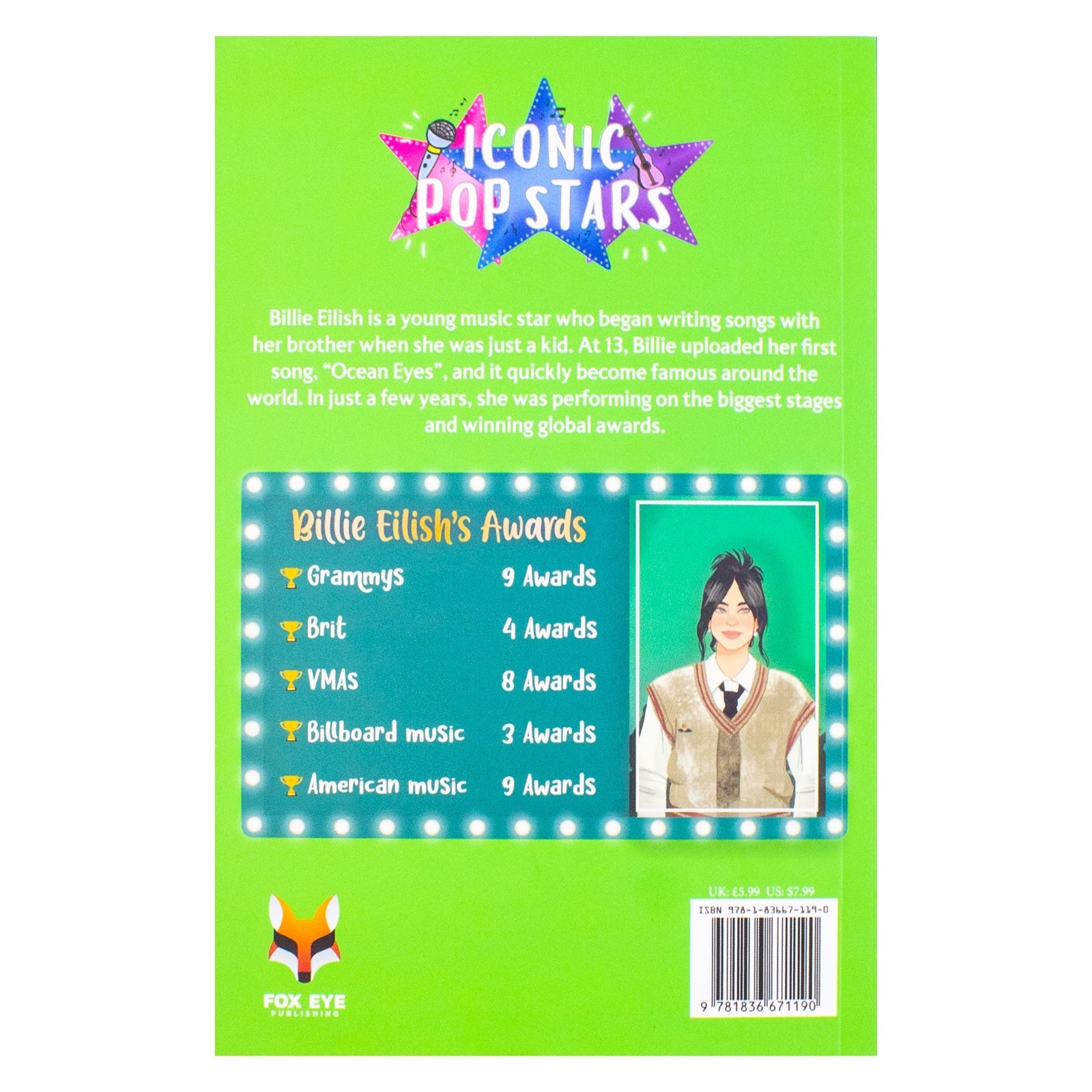 Billie Eilish The Iconic Music Popstar Story Book: Rise to Becoming a Superstar (Iconic Popstars) | Paperback