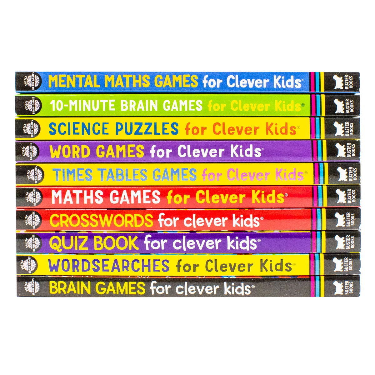 Brain Games 10 Books Collection Set For Clever Kids (Mental Maths Games, 10-Minute Brain Games, Science Puzzles, Word Games, Times Tables Games, Maths Games, Crosswords, Quiz Book, Wordsearches, Brain Games)