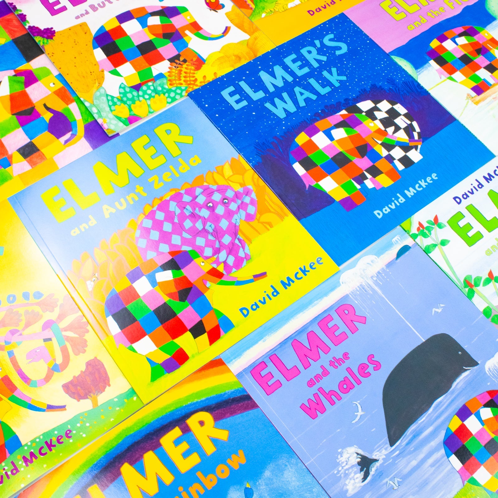 Elmer 10 Books Set Collection Children Picture Flats Illustrated Elephant David Mckee
