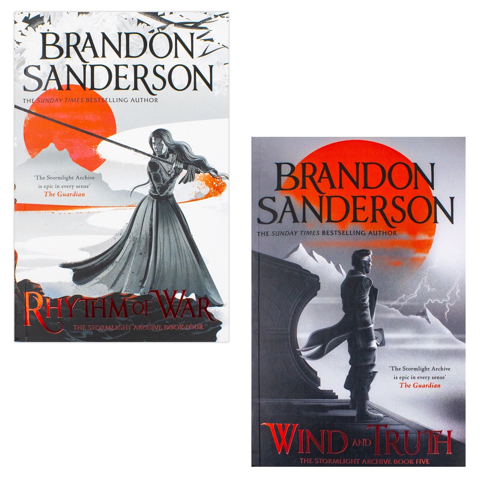 The Stormlight Archive Series (Book 4 and 5) by Brandon Sanderson 2 Books Collection Set (Wind And Truth [Hardback], Rhythm of War)