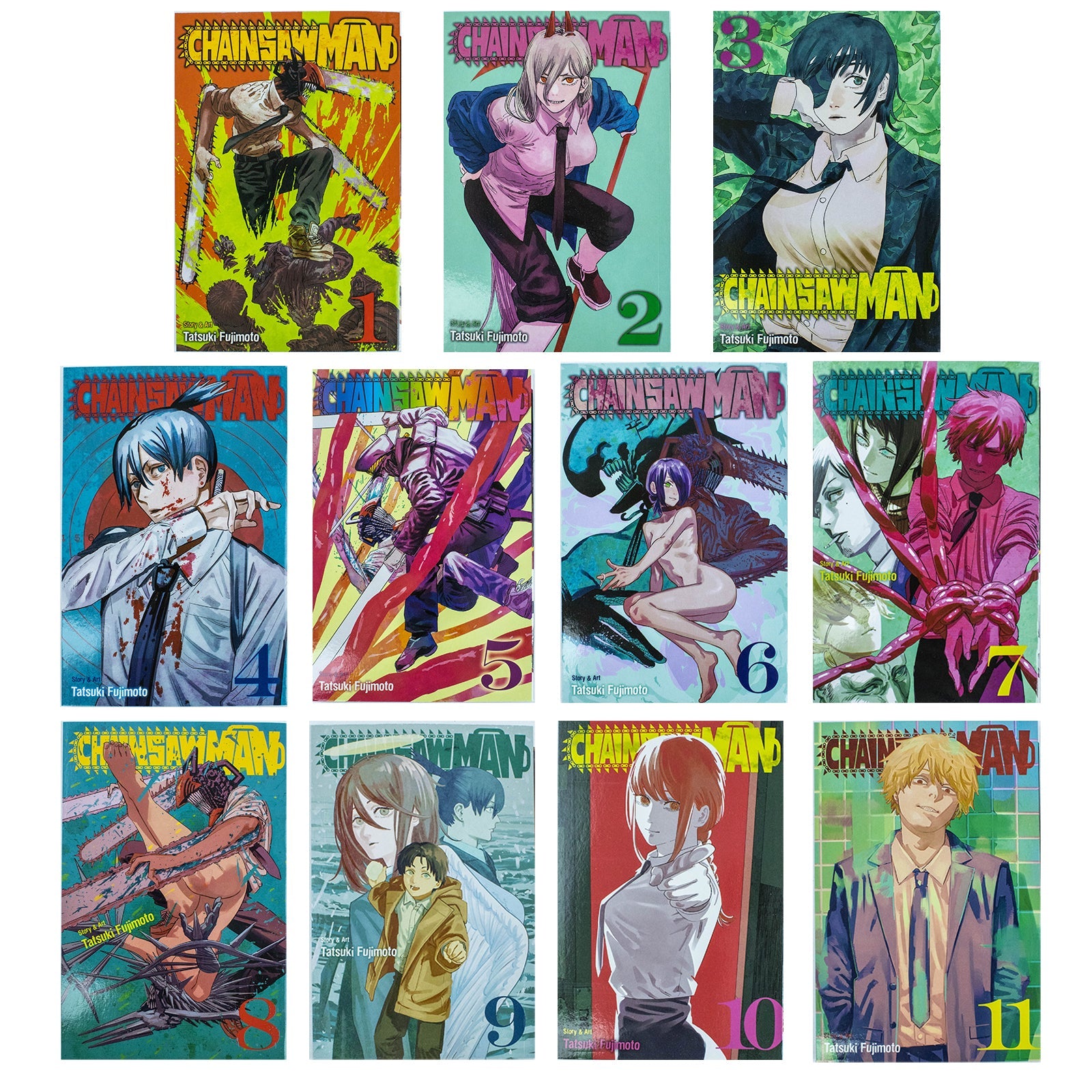 Chainsaw Man by Tatsuki Fujimoto: Volumes 1-11 Book Box Set– Action, Dark Fiction & Thrilling Manga Series with Stunning Illustrations for US Readers!