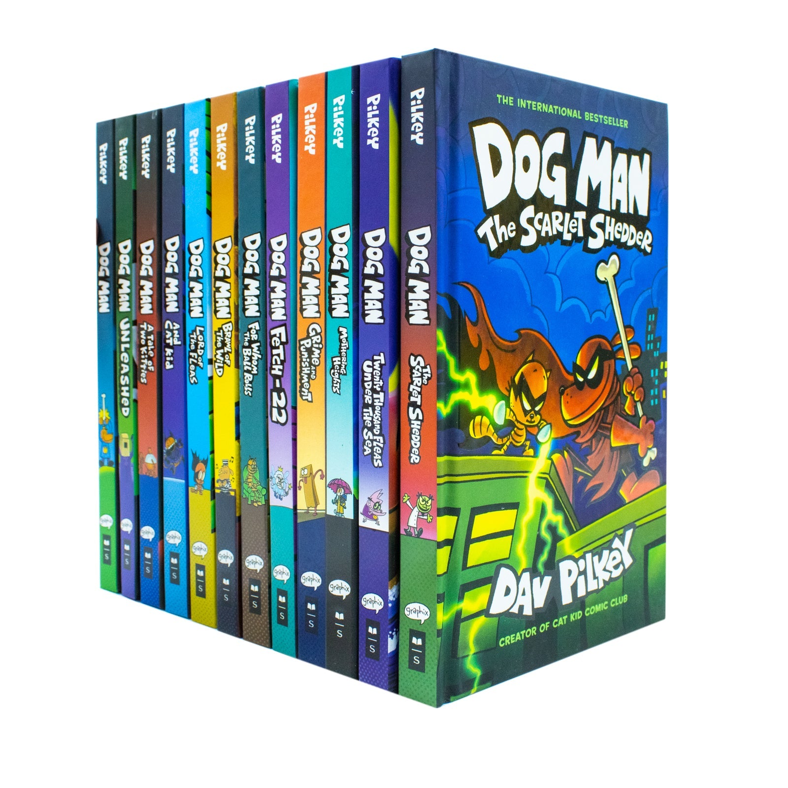 Dogman Series 1-12 Complete Books Set by Dav Pilkey
