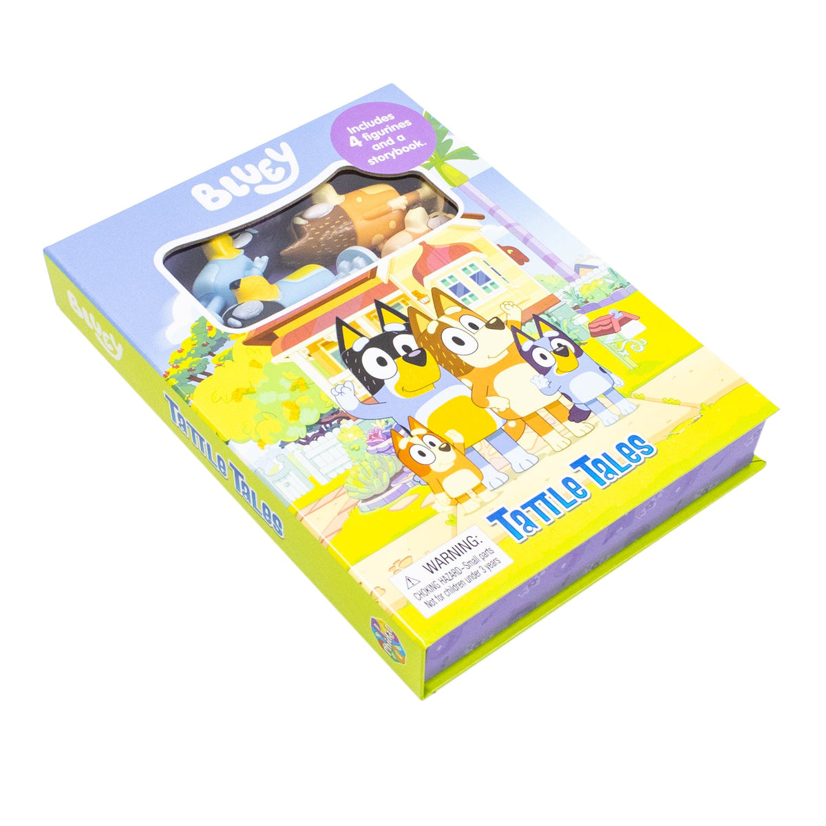 Bluey Tattle Tales Activity Book for Kids- 12-Page Illustrated Storybook with 4 figurines