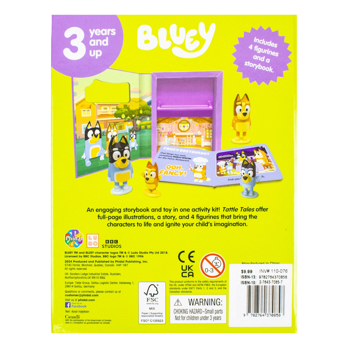 Bluey Tattle Tales Activity Book for Kids- 12-Page Illustrated Storybook with 4 figurines