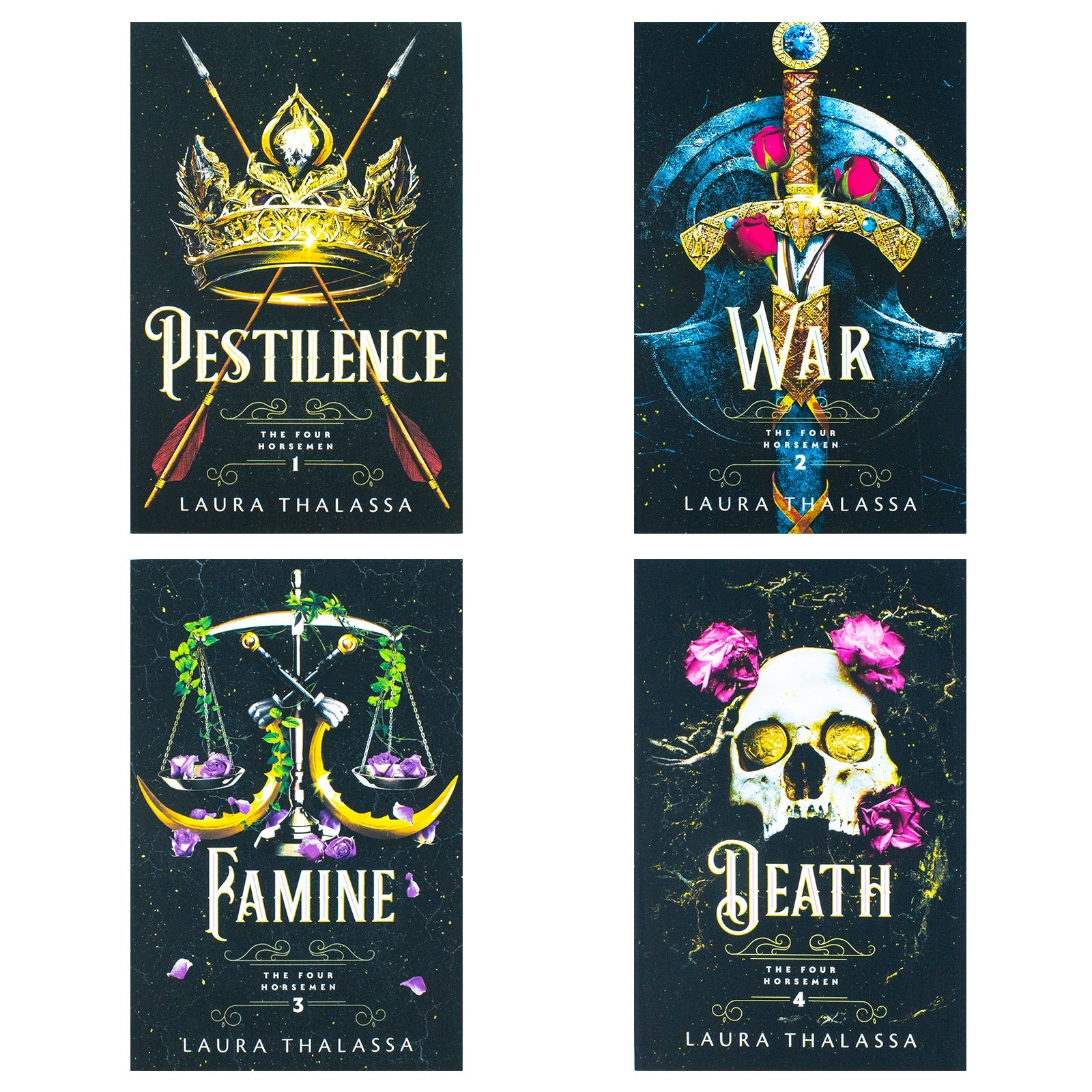 The Four Horsemen Series by Laura Thalassa – 4-Book Collection Set (Pestilence, War, Famine & Death)| Epic Fantasy, Bestselling YA Fiction & Adventure
