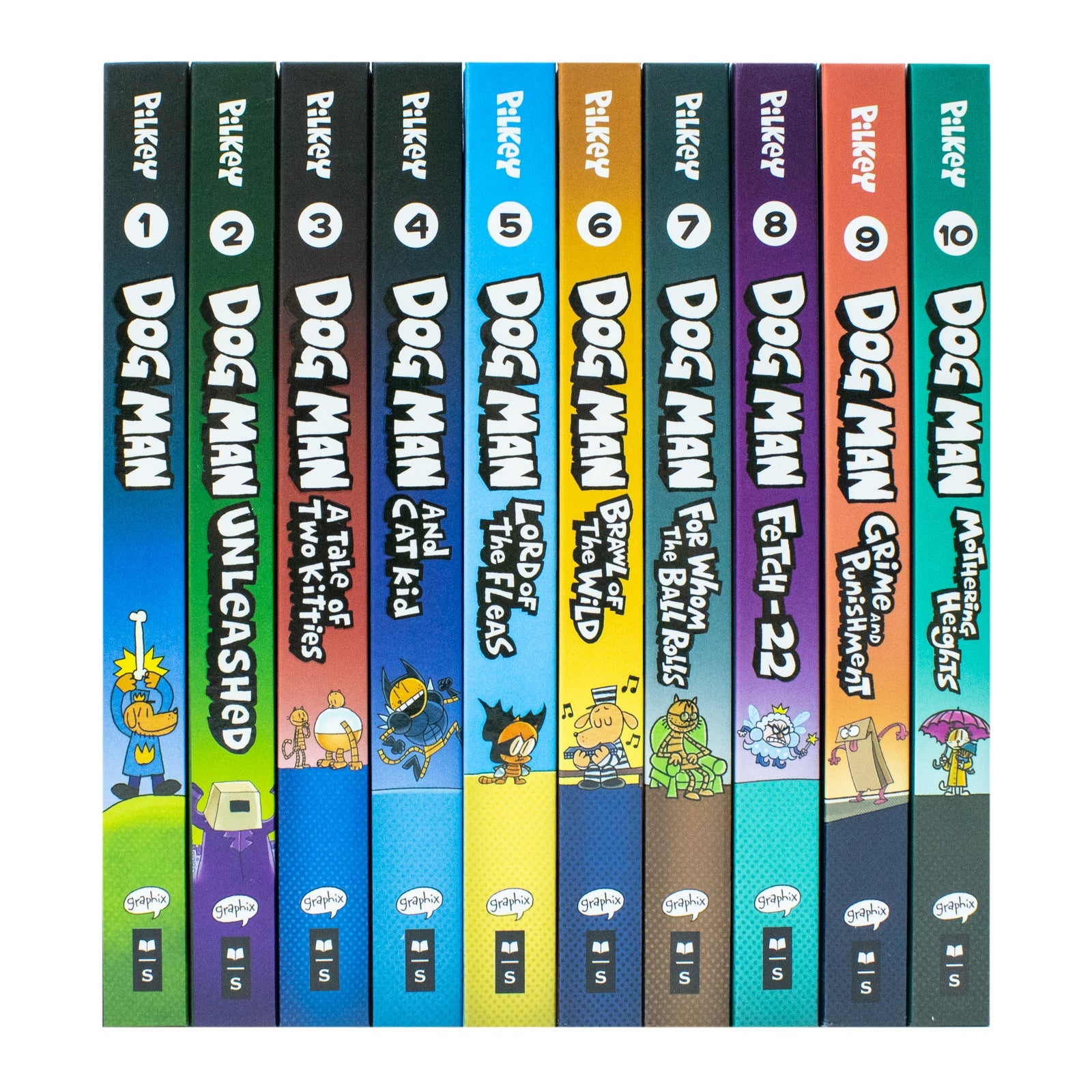 Adventures of Dog Man 10 Book Set Collection by Dav Pilkey Hardback