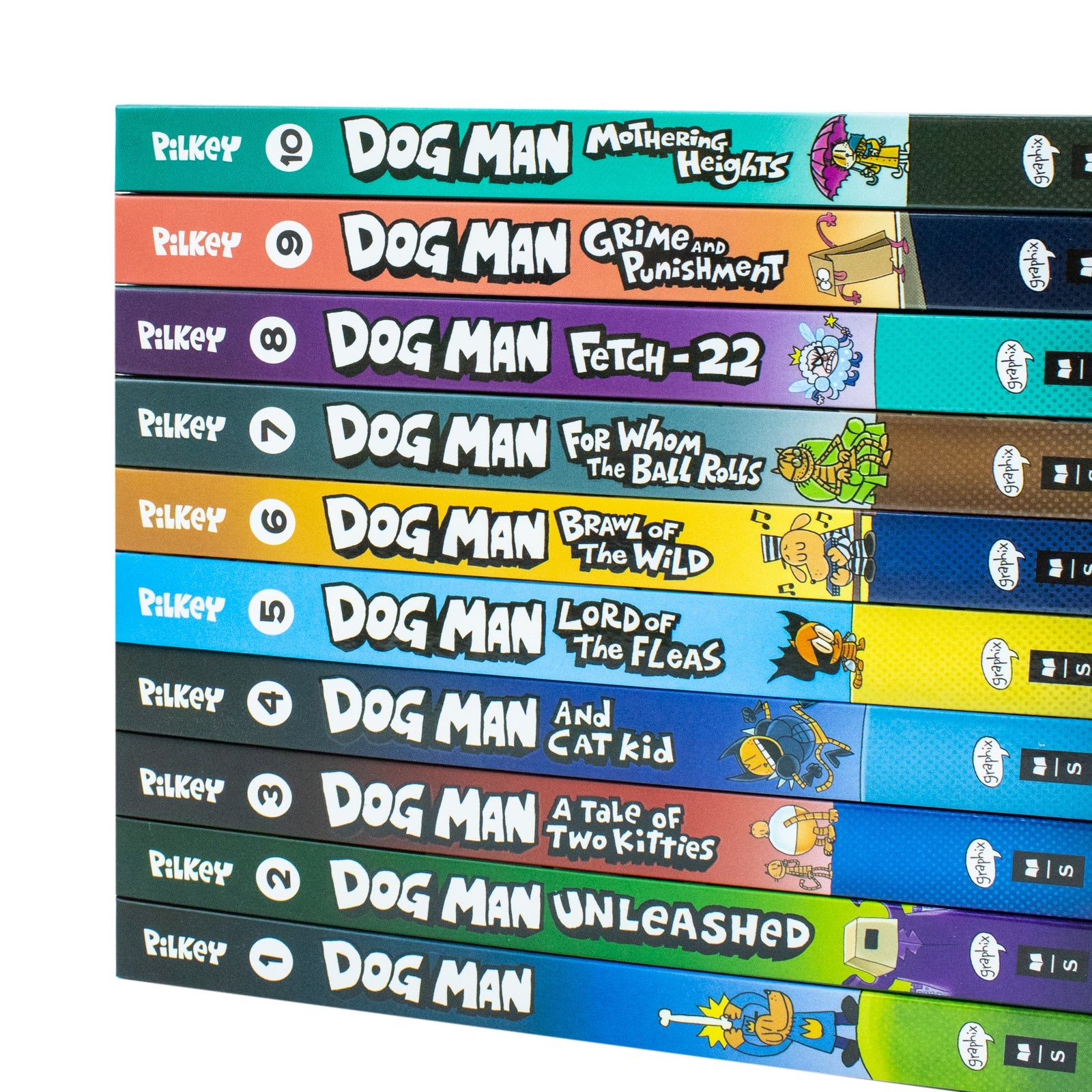 Adventures of Dog Man 10 Book Set Collection by Dav Pilkey Hardback