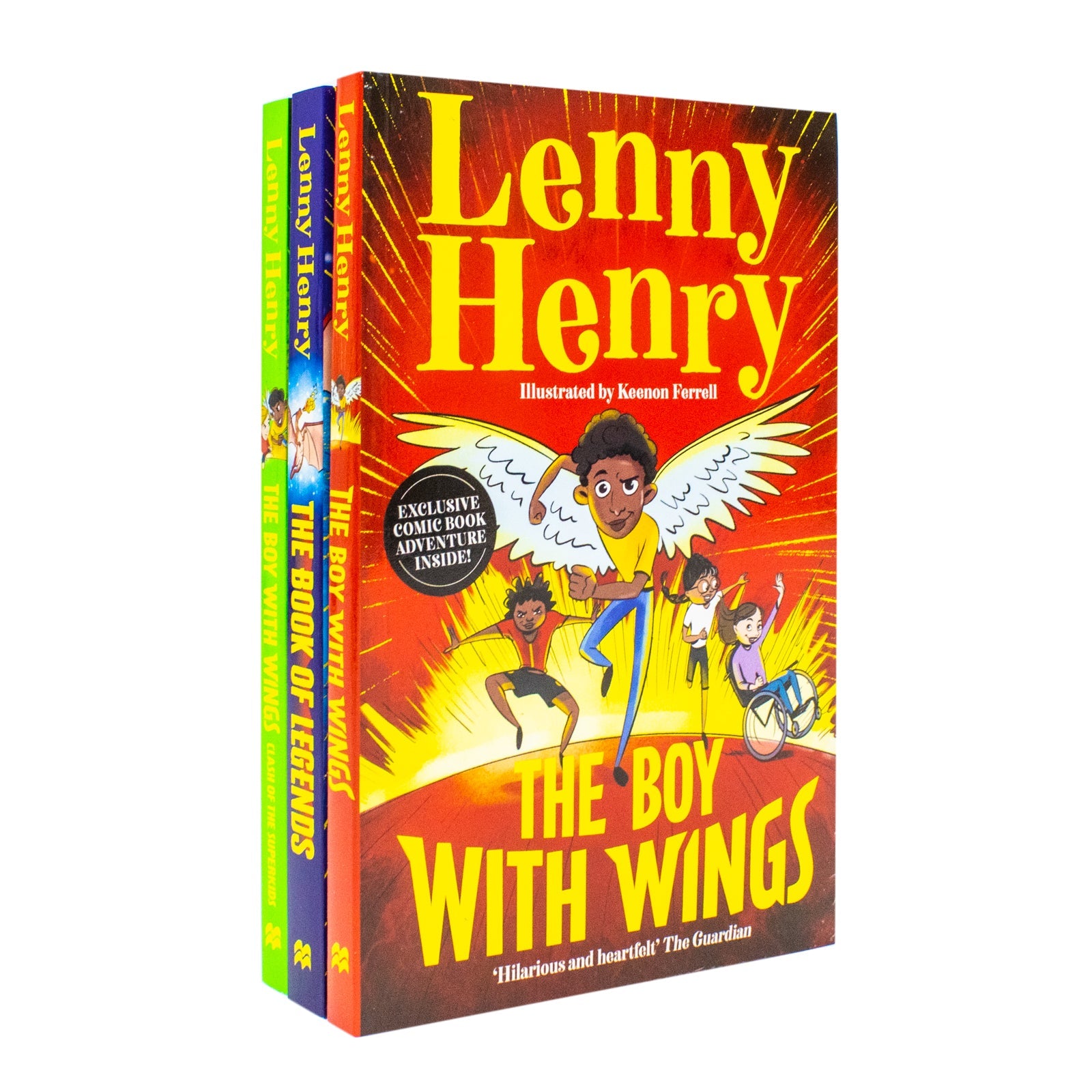 The Boy With Wings Series 3 Books Collection Set By Lenny Henry (The Boy With Wings, The Boy With Wings: Clash of the Superkids & The Book of Legends) Paperback