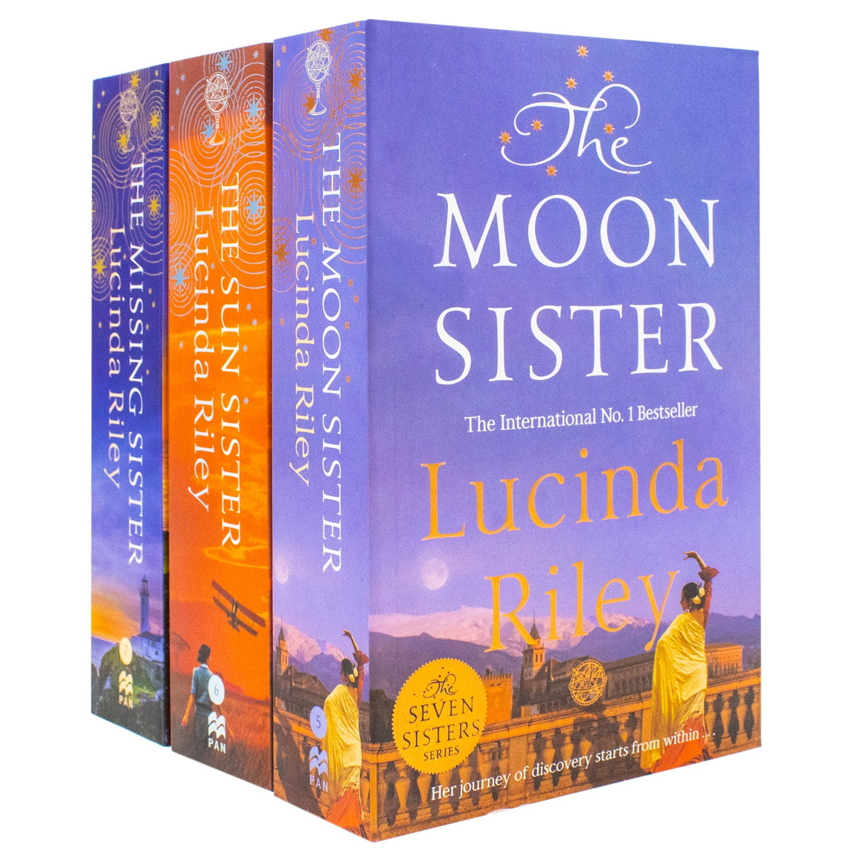 The Seven Sisters Series By Lucinda Riley 3 Books Collection Set (The Moon Sister, The Sun Sister, The Missing Sister) Paperback