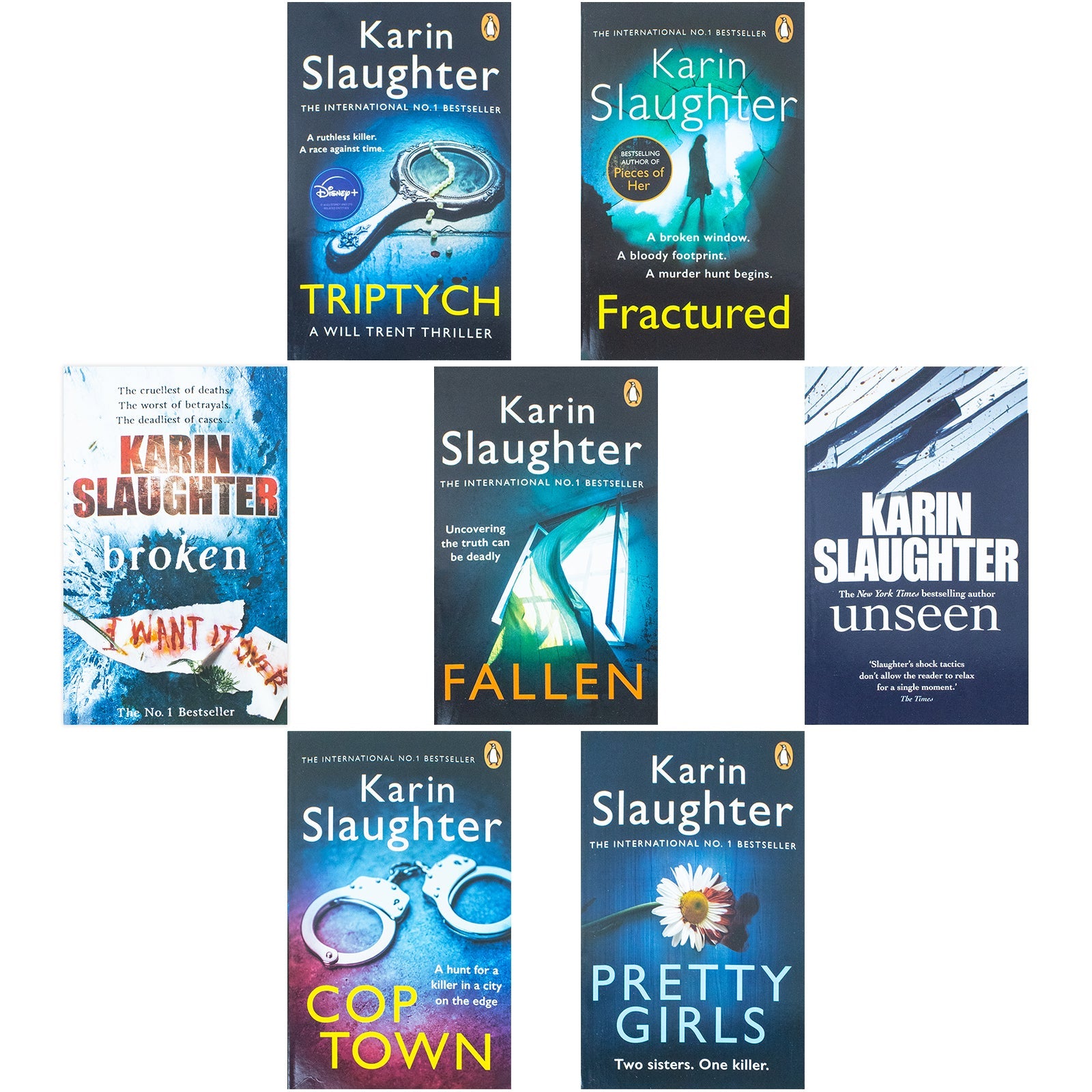 Will Trent Series by Karin Slaughter – 7 Book Collection Set | Gripping Mystery & Thriller Novels: Fallen, Unseen, Broken, Fractured, Triptych & More