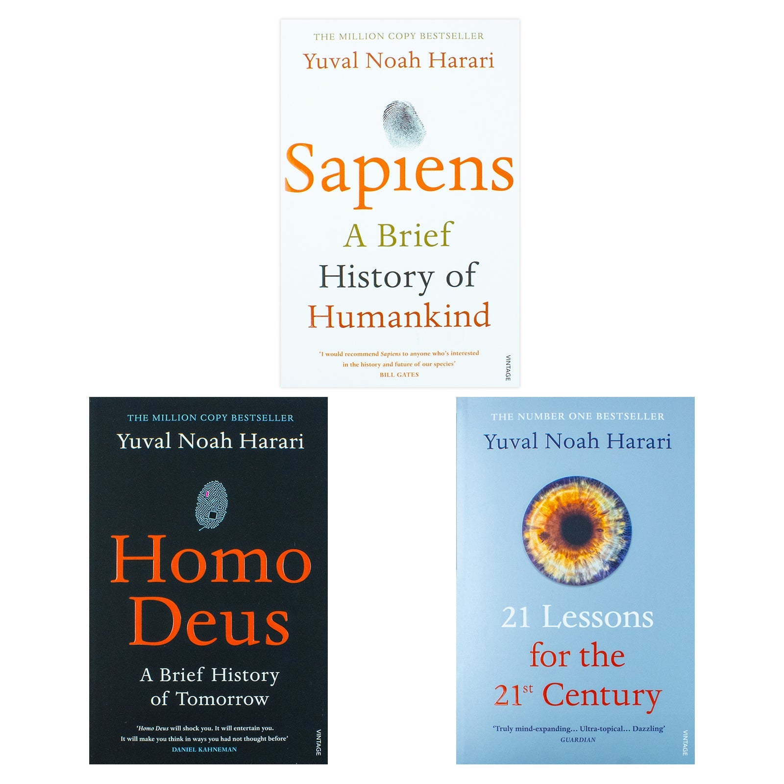 Yuval Noah Harari Collection 3 Books Set - Sapiens, Homo Deus, 21 Lessons - Non-Fiction Bestsellers, History, Philosophy, Humanity, Insight