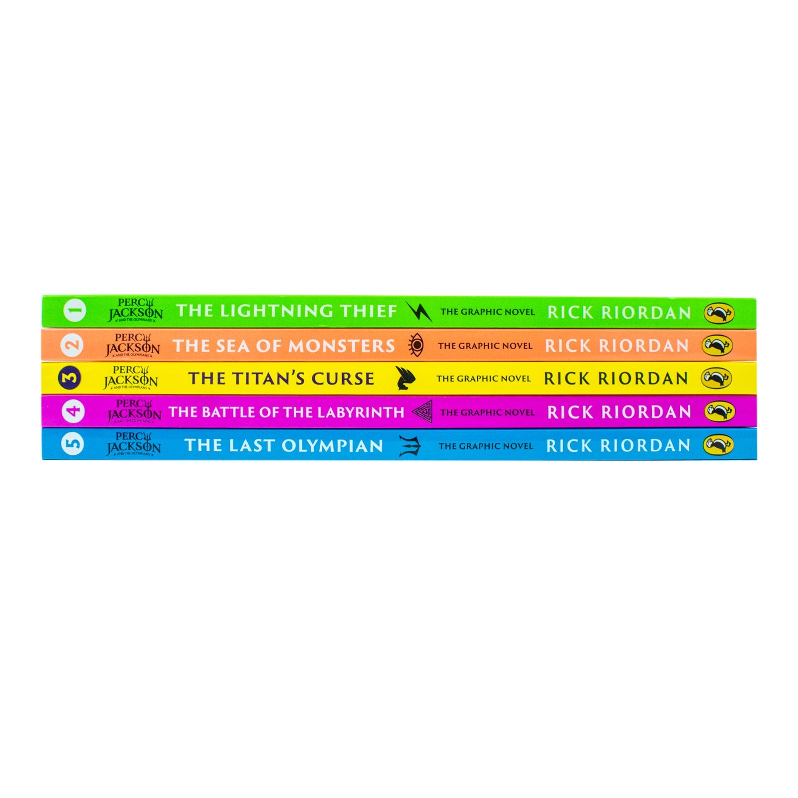 Percy Jackson Graphic Novels 5 Book Collection Set by Rick Riordan – Illustrated Children's Fantasy Adventure Series | Mythology, Young Readers & More
