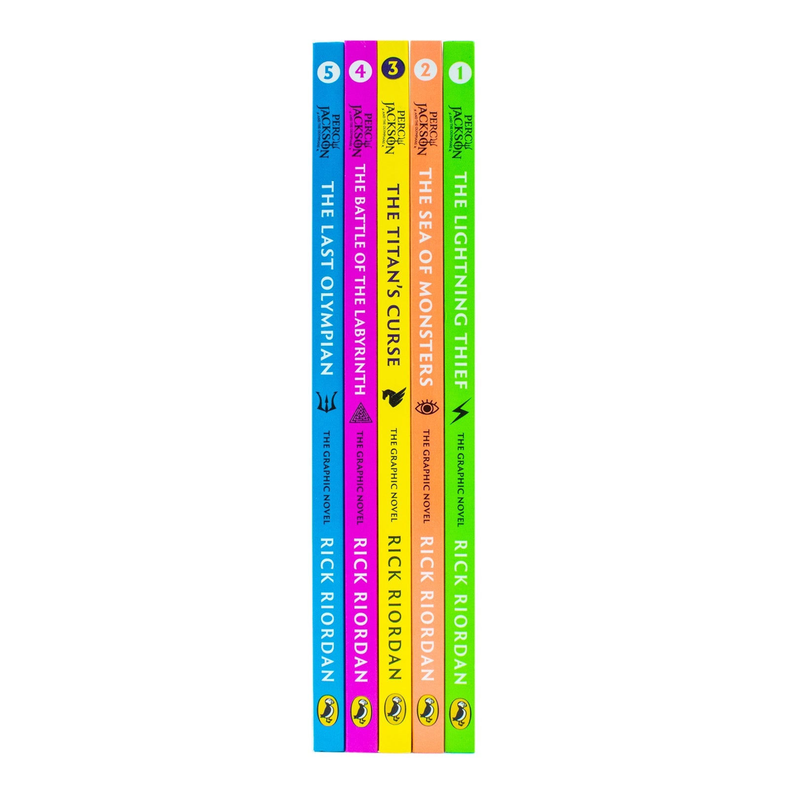 Percy Jackson Graphic Novels 5 Book Collection Set by Rick Riordan – Illustrated Children's Fantasy Adventure Series | Mythology, Young Readers & More