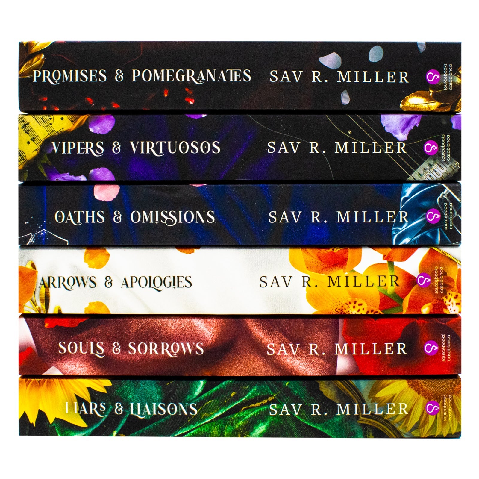 Monsters and Muses Series 6 Books Collection Set By Sav R. Miller (Promises and Pomegranates, Vipers and Virtuosos, Oaths and Omissions, Arrows and Apologies, Souls and Sorrows and Liars and Liaisons)
