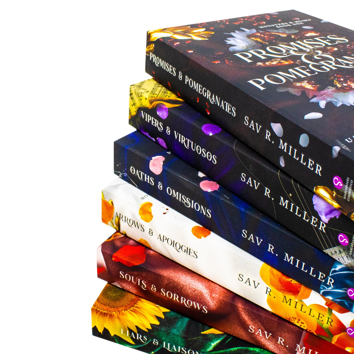 Monsters and Muses Series 6 Books Collection Set By Sav R. Miller (Promises and Pomegranates, Vipers and Virtuosos, Oaths and Omissions, Arrows and Apologies, Souls and Sorrows and Liars and Liaisons)