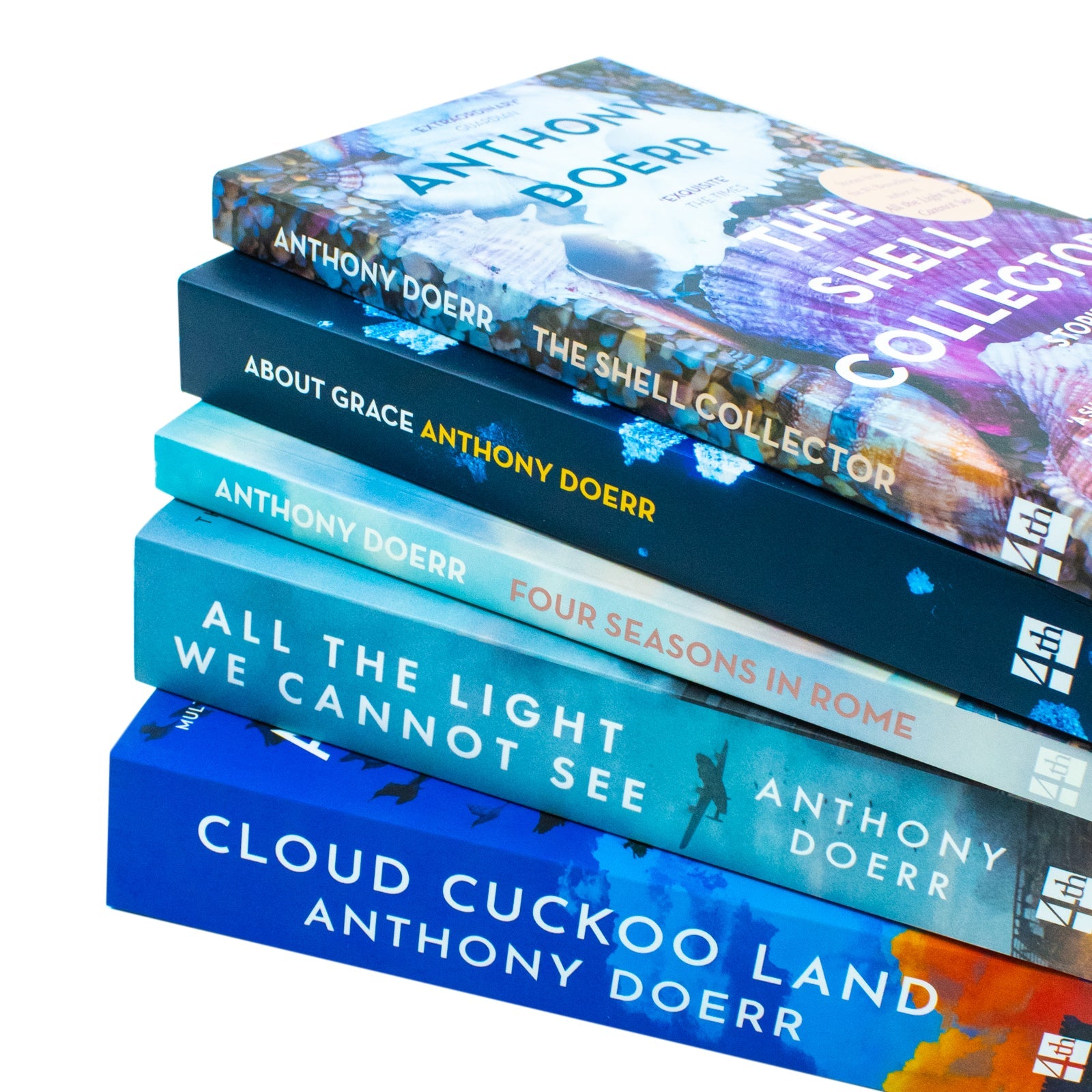 Anthony Doerr Collection 5  Books Set (All The Light We Cannot See, Cloud Cuckoo Land, About Grace, The Shell Collector, Four Seasons In Rome)