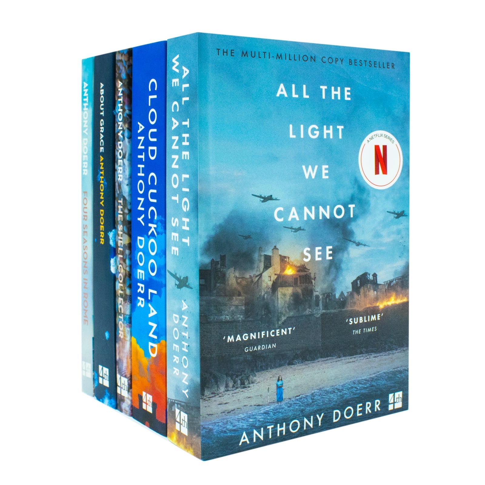 Anthony Doerr Collection 5  Books Set (All The Light We Cannot See, Cloud Cuckoo Land, About Grace, The Shell Collector, Four Seasons In Rome)