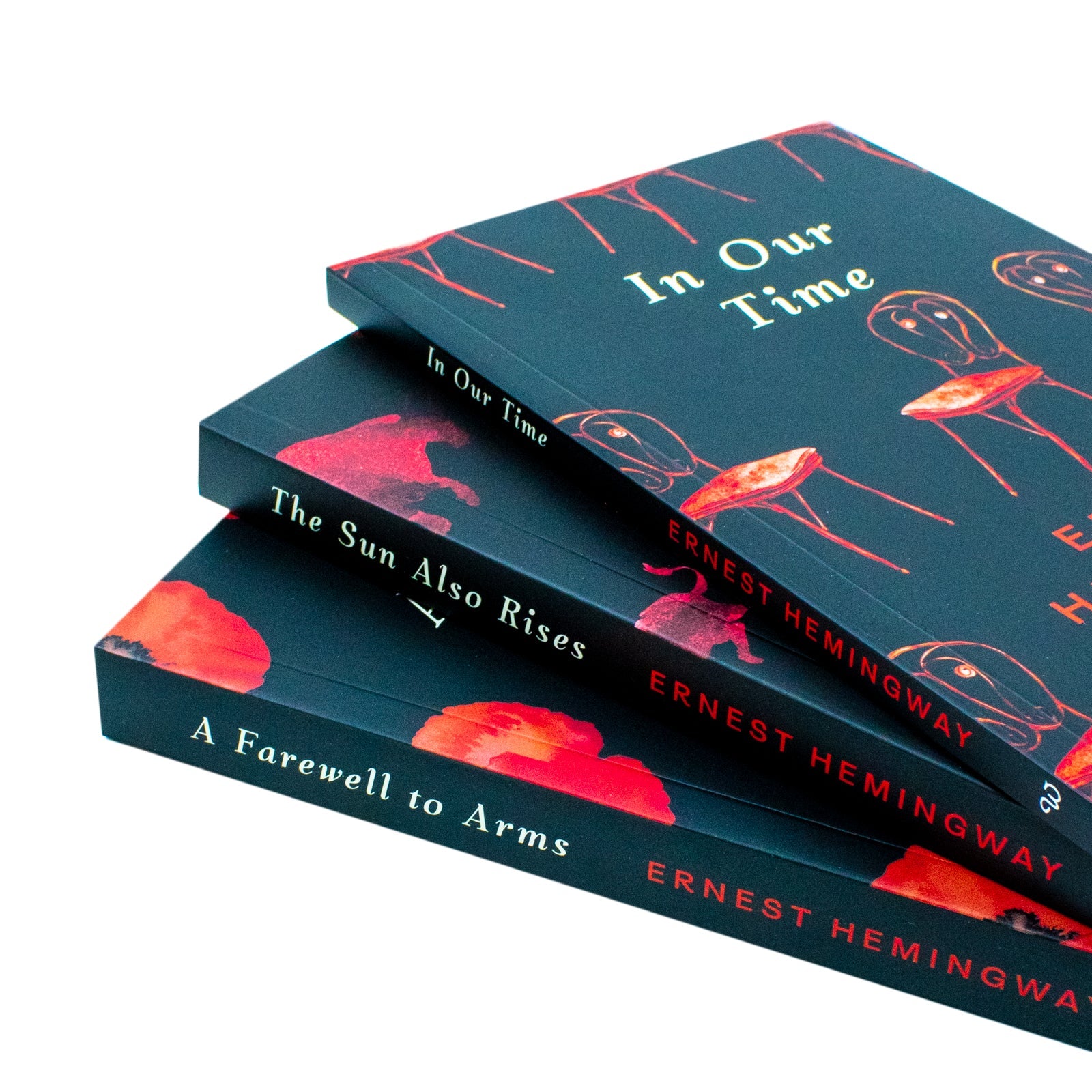 The Selected Work Of Ernest Hemingway 3 Book Collection Set (In Oue Time, The Sun Also Rises, A Farewell To Arms )