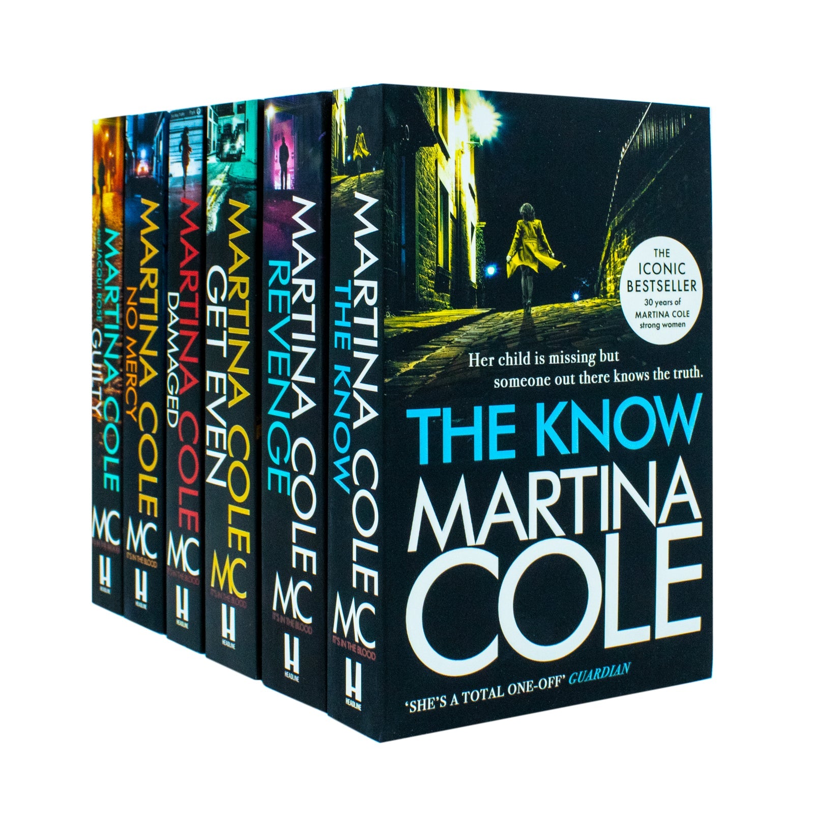 Martina Cole Collection 6 Books Set ( (No Mercy , Guilty, Damaged, Revenge, The know, Get Even)