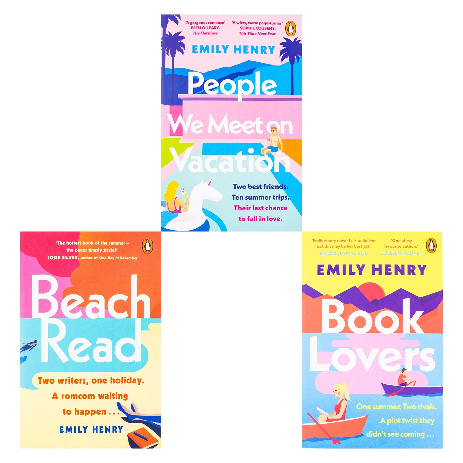 Emily Henry Collection 3 Books Set (Book Lovers, Beach Read, People We Meet on Vacation)