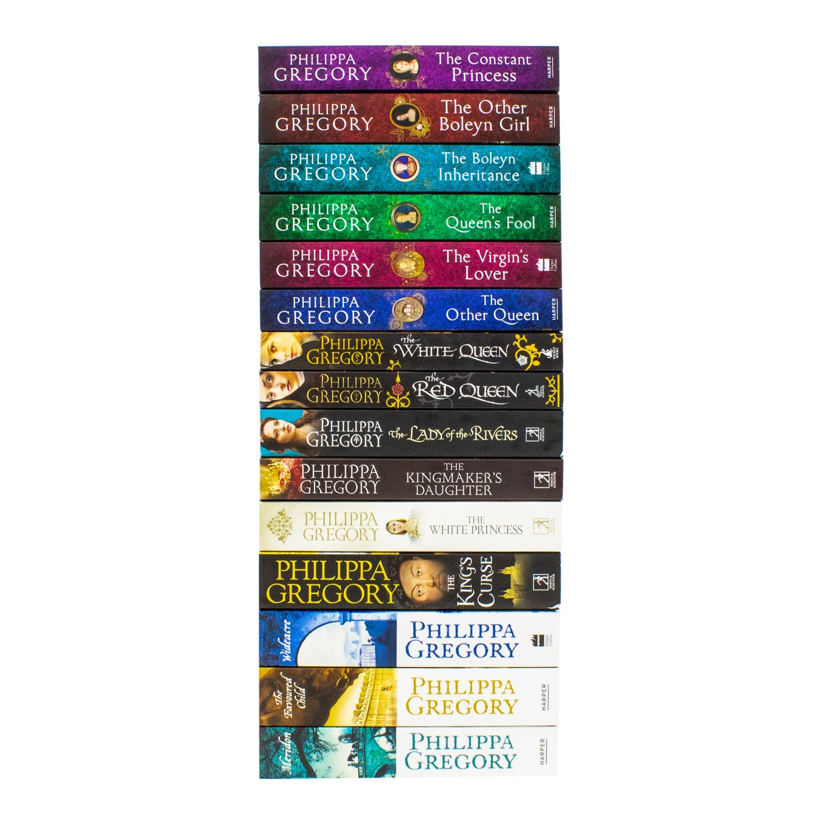 Philippa Gregory Cousins War, Tudor Court and Wildacre Trilogy Collection 15 Books Set (White Queen, Red Queen, Lady of the Rivers, Kingmaker's Daughter, The Virgins Lover, Wideacre, Meridon and More)