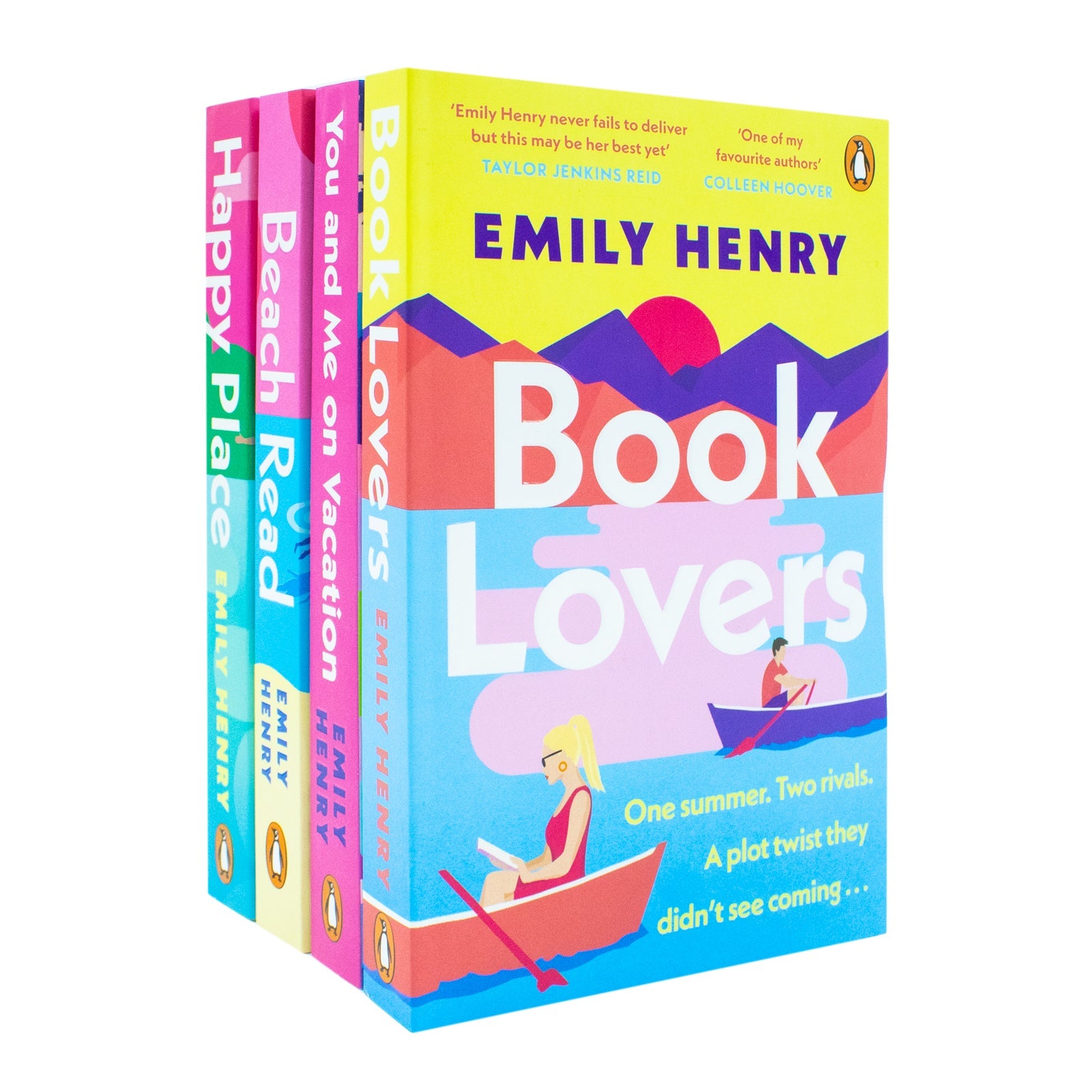 Emily Henry Collection 4 Books Set (Happy Place, Book Lovers, Beach Read, You and Me on Vacation)