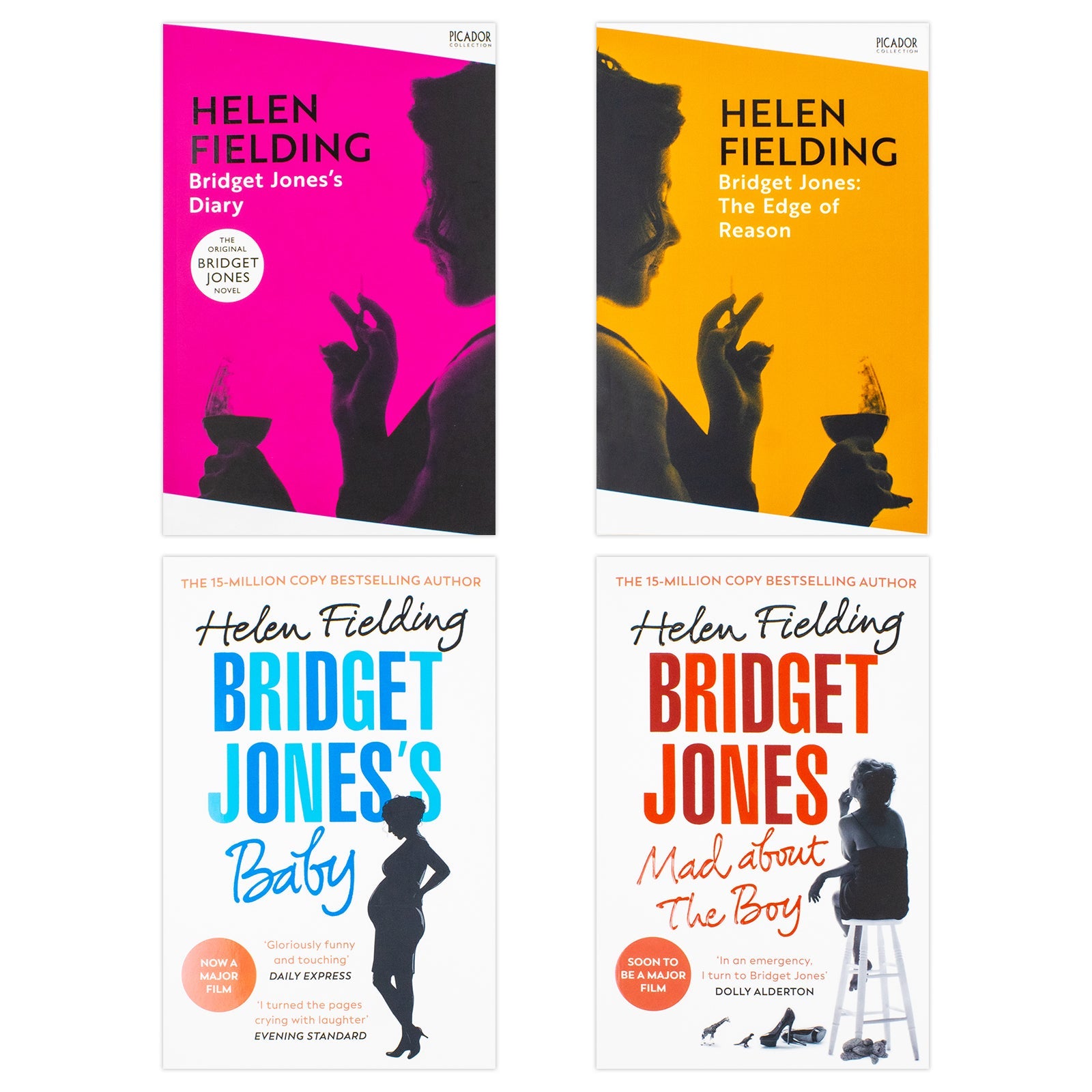 Bridget Jones Series By Helen Fielding Complete 4 Books Collection Set (Bridget Jones's Diary, The Edge of Reason, Mad About the Boy and Bridget Jones's Baby)